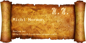 Michl Norman névjegykártya